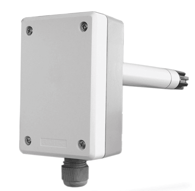 Duct or AHU temperature and humidity sensor with stainless steel probe