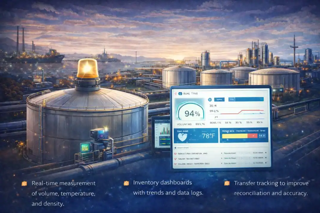 Tank gauging and inventory tracking for fuel farms