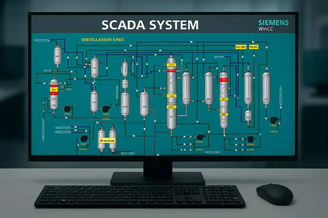 Siemens WinCC SCADA Dashboard for control and monitoring Monitoring